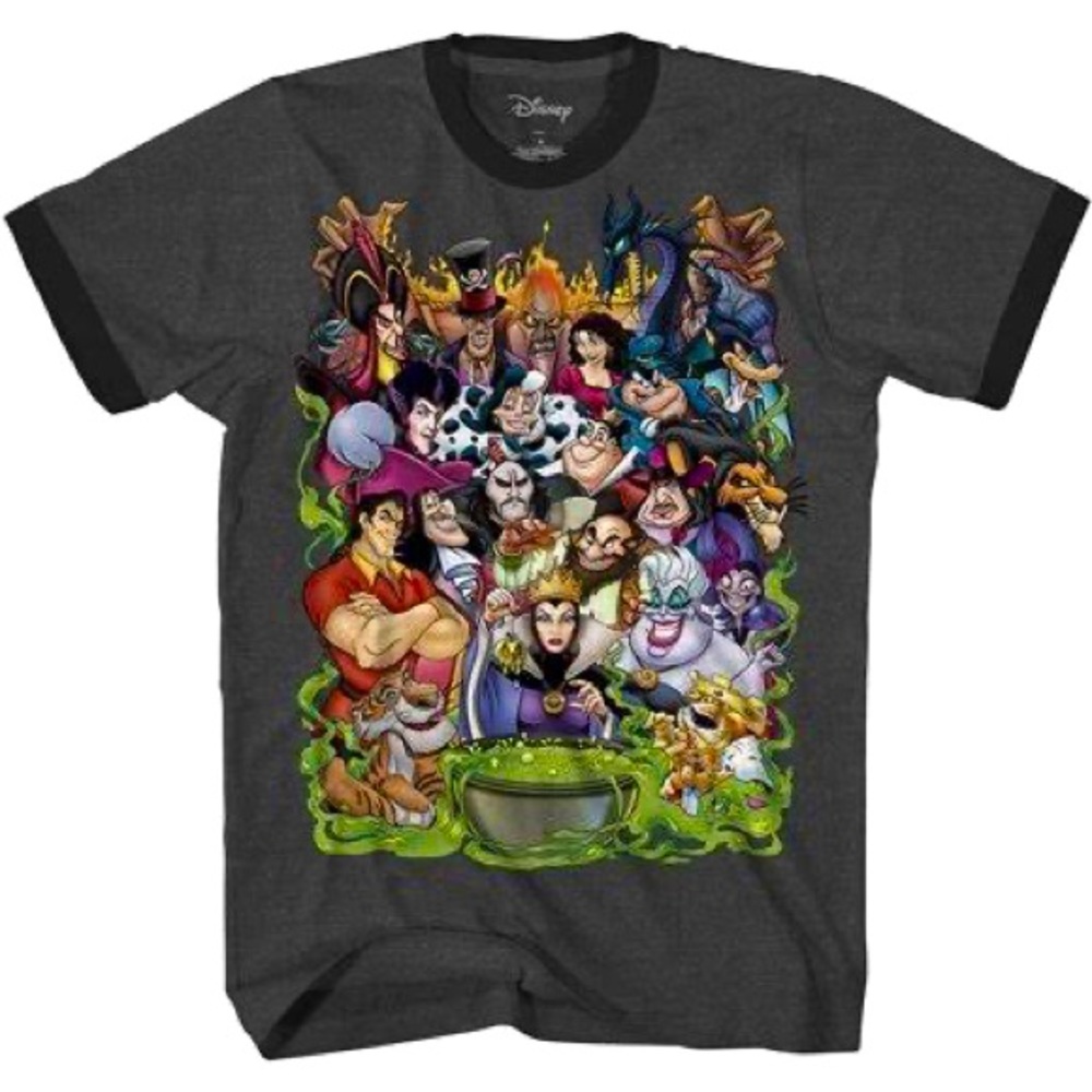 Disney Villain Group Mens Adult Ringer T-Shirt